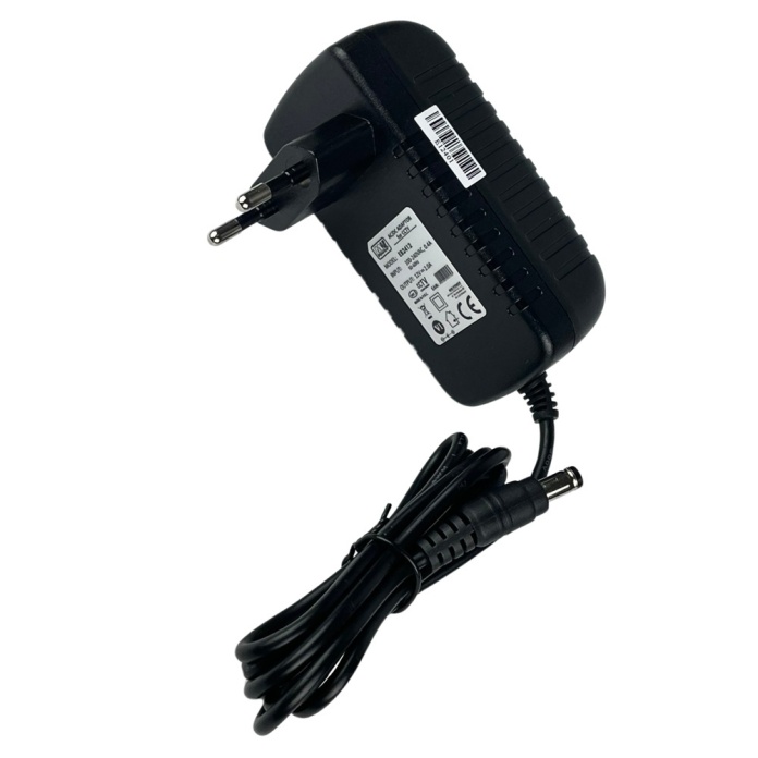 Zasilacz wtyczkowy 12V 24W model EB2412 w dwóch perspektywach